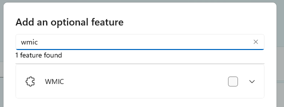 WMIC feature